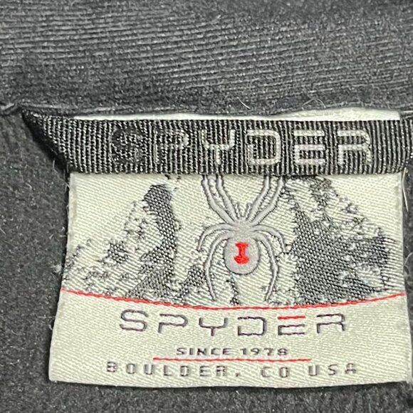 Spyder Mens Quarter Zip Black Size Medium Athletic Sweater-Perfect for fall - Picture 3 of 10